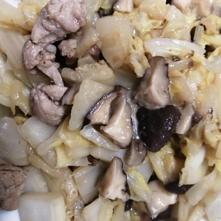 豚肉しいたけ白菜の和風マヨ炒め